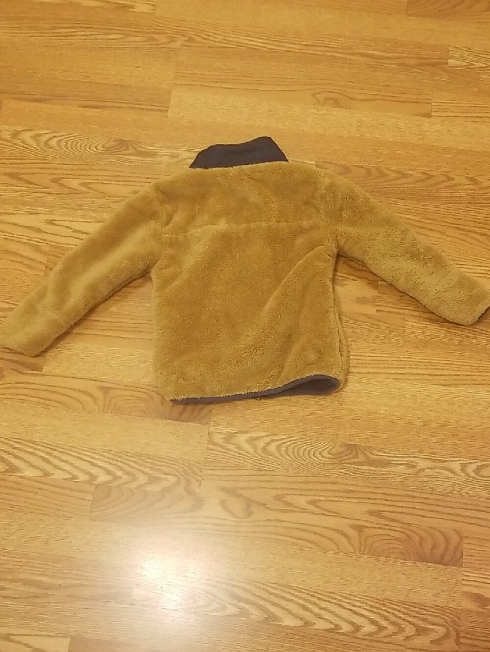 Tommy Bahama Kids Tan Plush Puffer Jacket with Dark Contrast Pocket - Picture 8 of 9